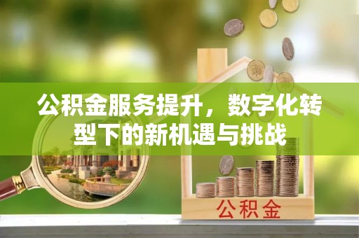 物业公积金服务提升，数字化转型下的新机遇与挑战